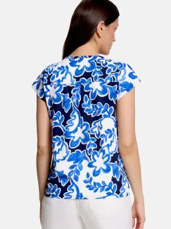 Betty & Co Damen Blusenshirt in marine weiß