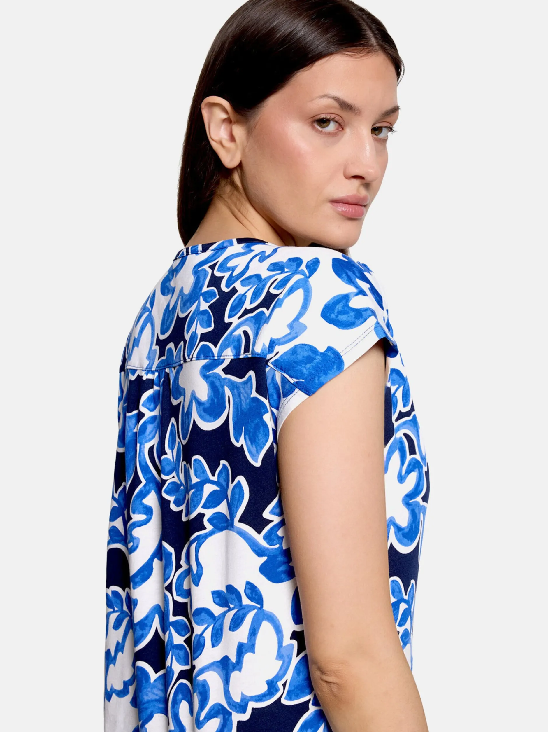 Betty & Co Damen Blusenshirt in marine weiß