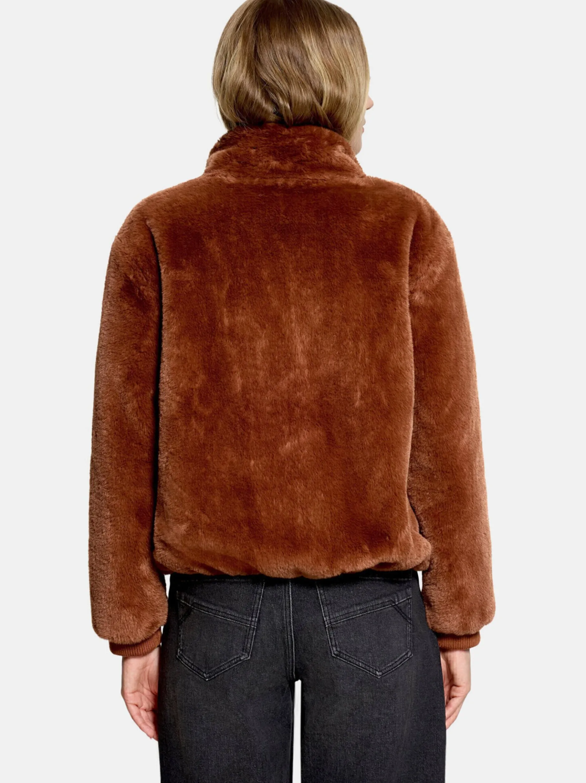 Betty & Co Damen Kunstfell-Jacke in beige