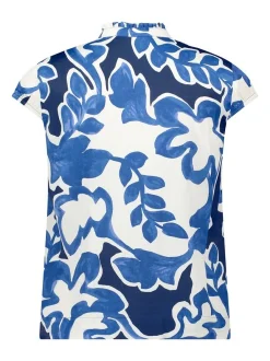 Betty & Co Damen Schlupfbluse in marine weiß