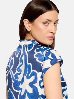 Betty & Co Damen Schlupfbluse in marine weiß