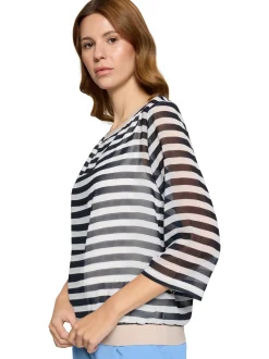Betty & Co Damen Shirt in marine ecru - Ärmel: 3/4 Arm