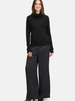 Betty & Co Damen Strickpullover in schwarz