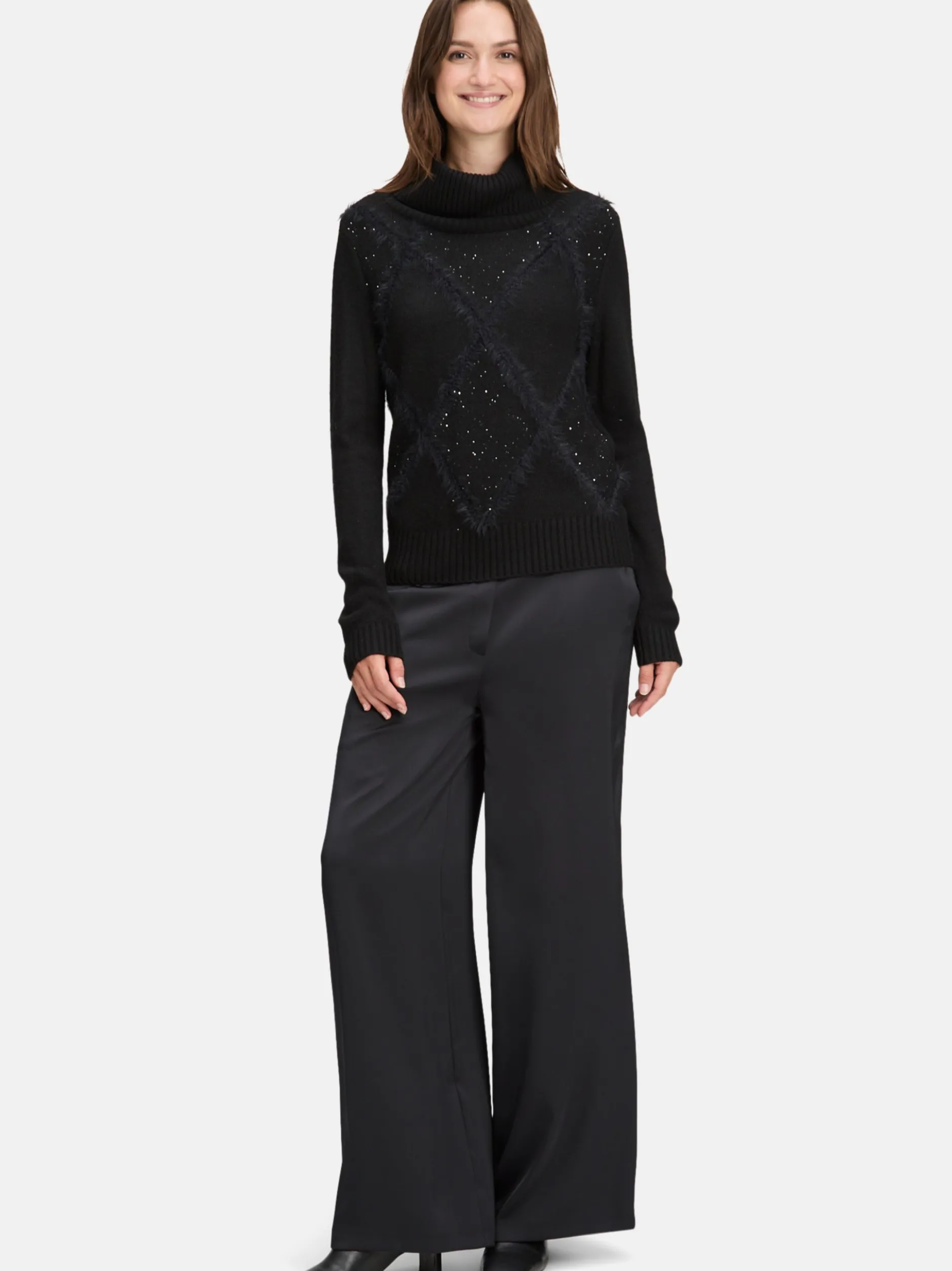 Betty & Co Damen Strickpullover in schwarz