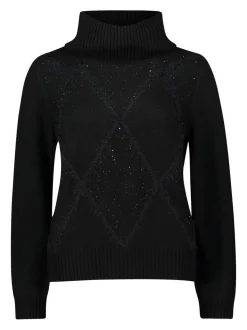 Betty & Co Damen Strickpullover in schwarz