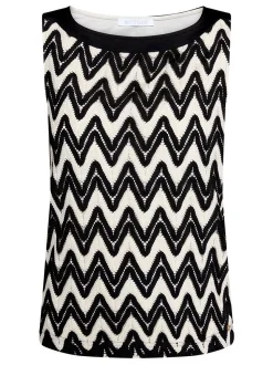 Betty & Co Damen Strukturshirt in schwarz mehrfarbig