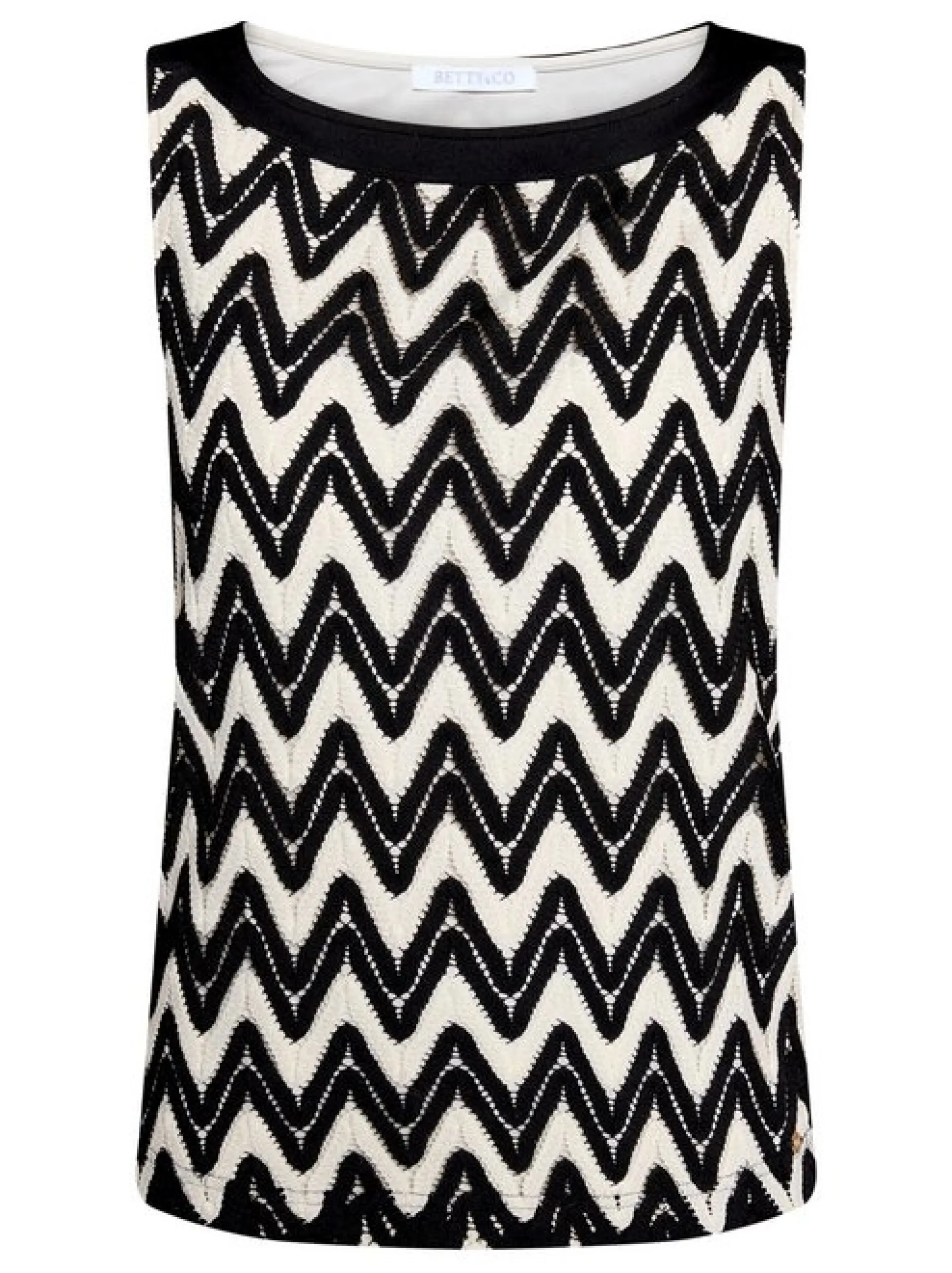 Betty & Co Damen Strukturshirt in schwarz mehrfarbig