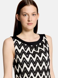 Betty & Co Damen Strukturshirt in schwarz mehrfarbig
