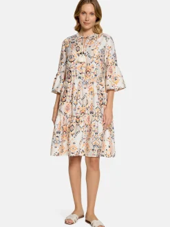 Betty & Co Damen Stufenkleid in beige mehrfarbig