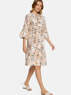 Betty & Co Damen Stufenkleid in beige mehrfarbig