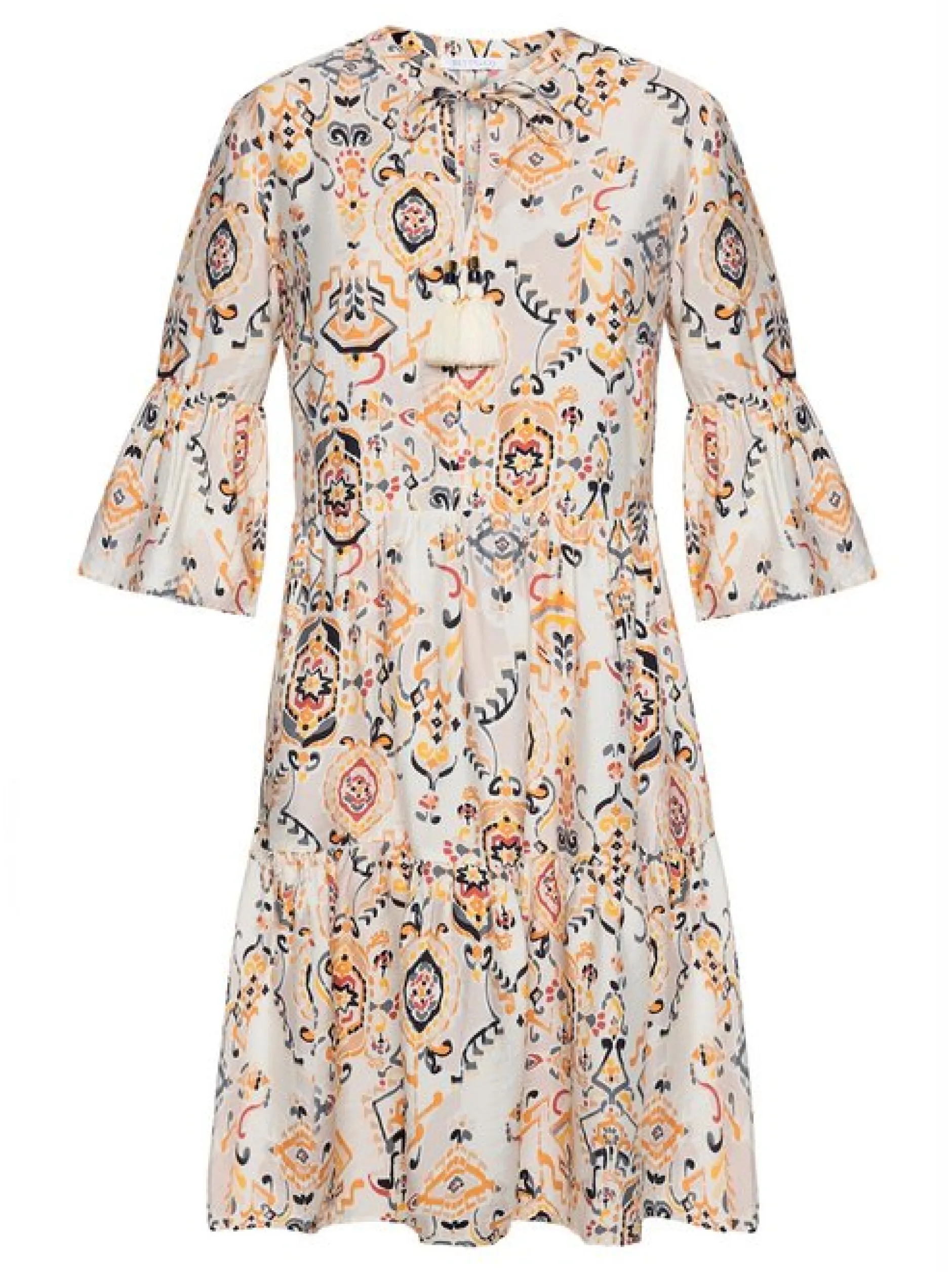 Betty & Co Damen Stufenkleid in beige mehrfarbig