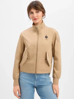 Blauer Damen Jacke in beige