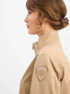 Blauer Damen Jacke in beige
