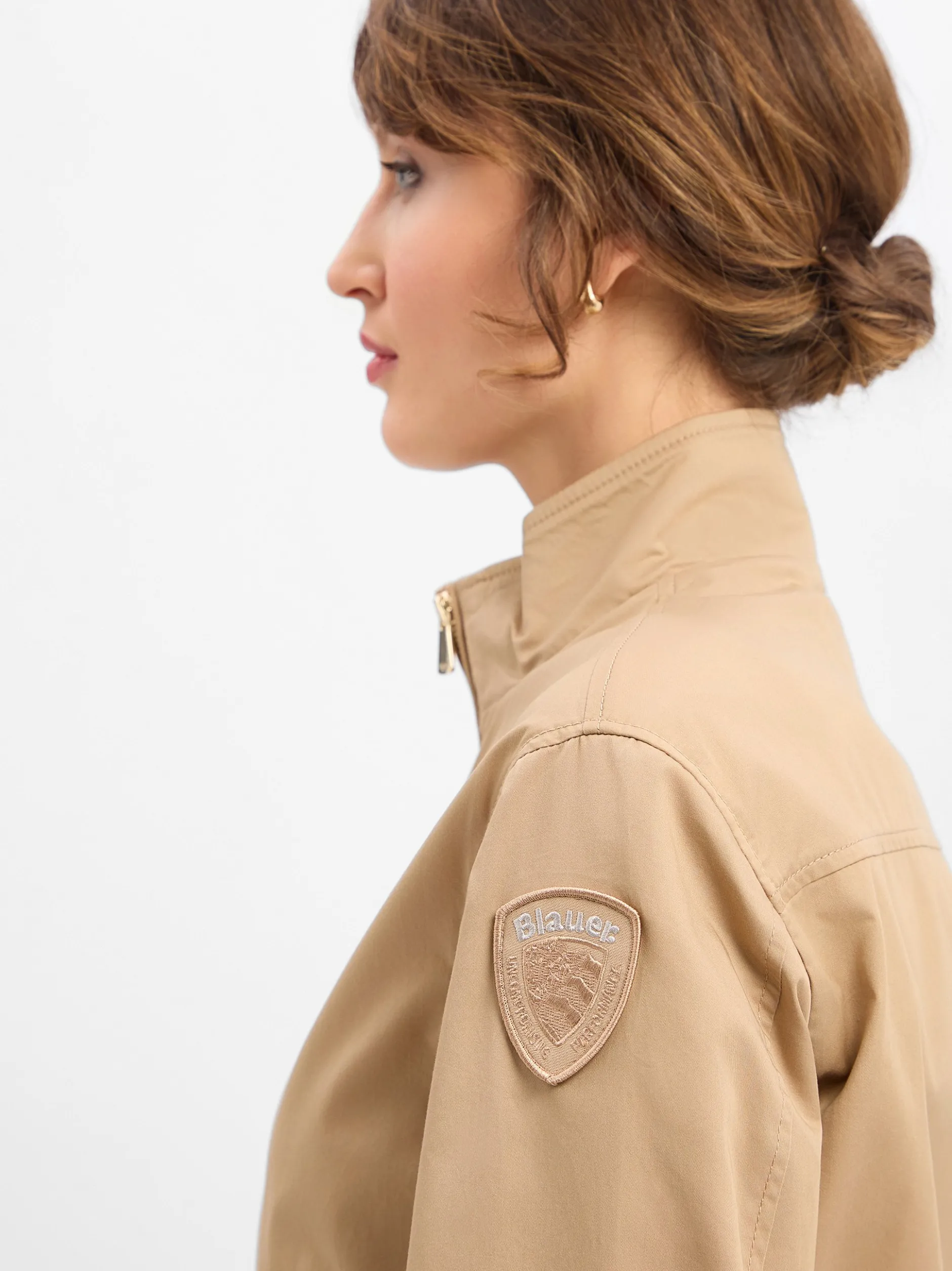 Blauer Damen Jacke in beige