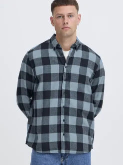 BLEND Herren Flanellhemd - BHBuster in blau