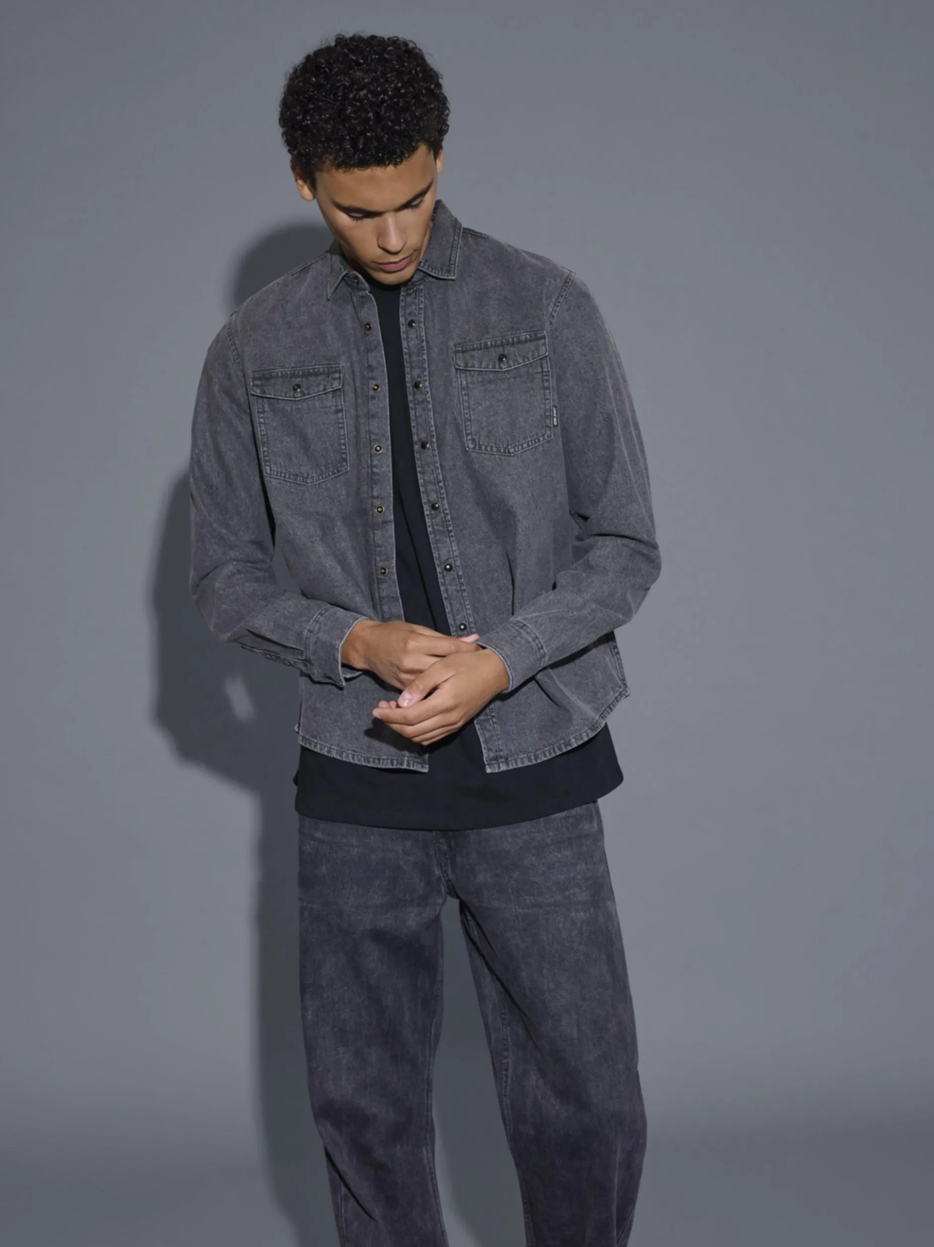 BLEND Herren Jeanshemd - BHDargo in grau