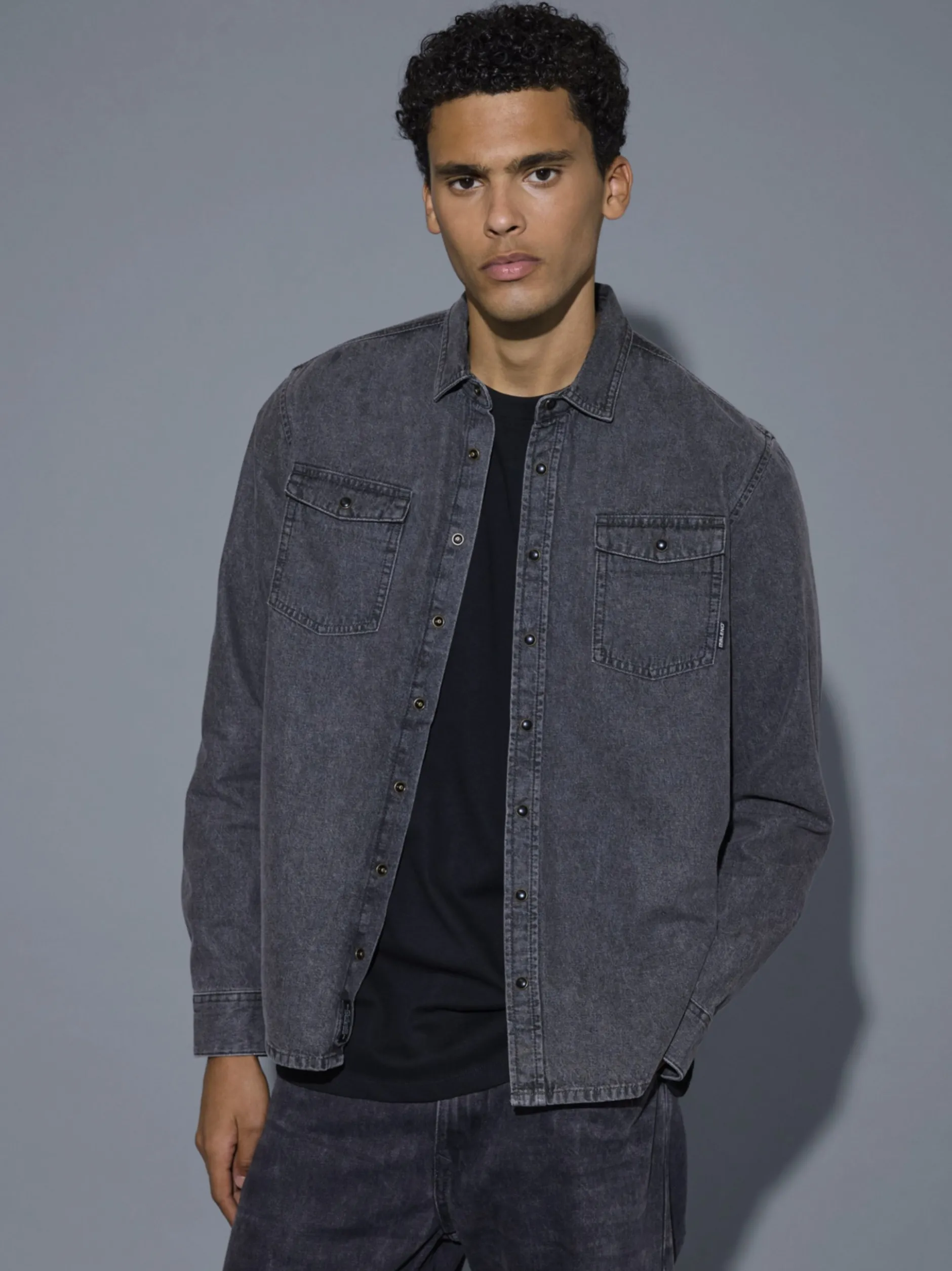 BLEND Herren Jeanshemd - BHDargo in grau