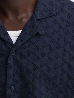 BLEND Herren Kurzarmhemd - BHAulia in blau