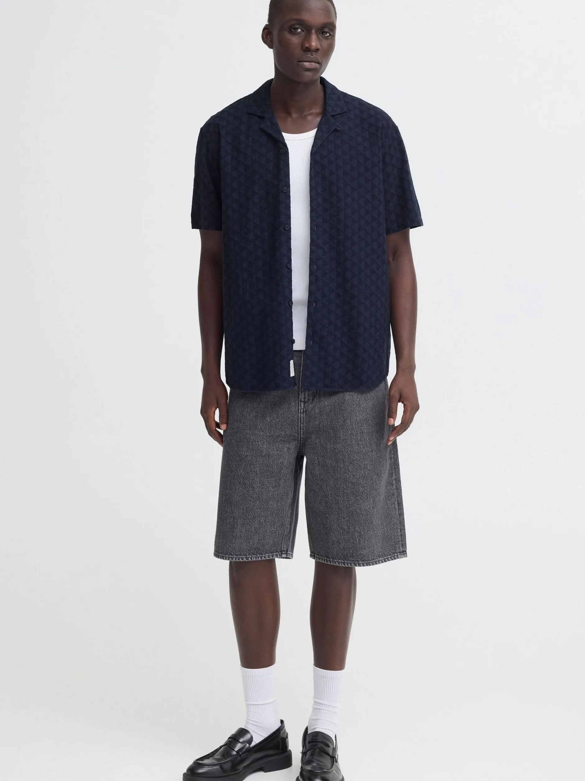 BLEND Herren Kurzarmhemd - BHAulia in blau