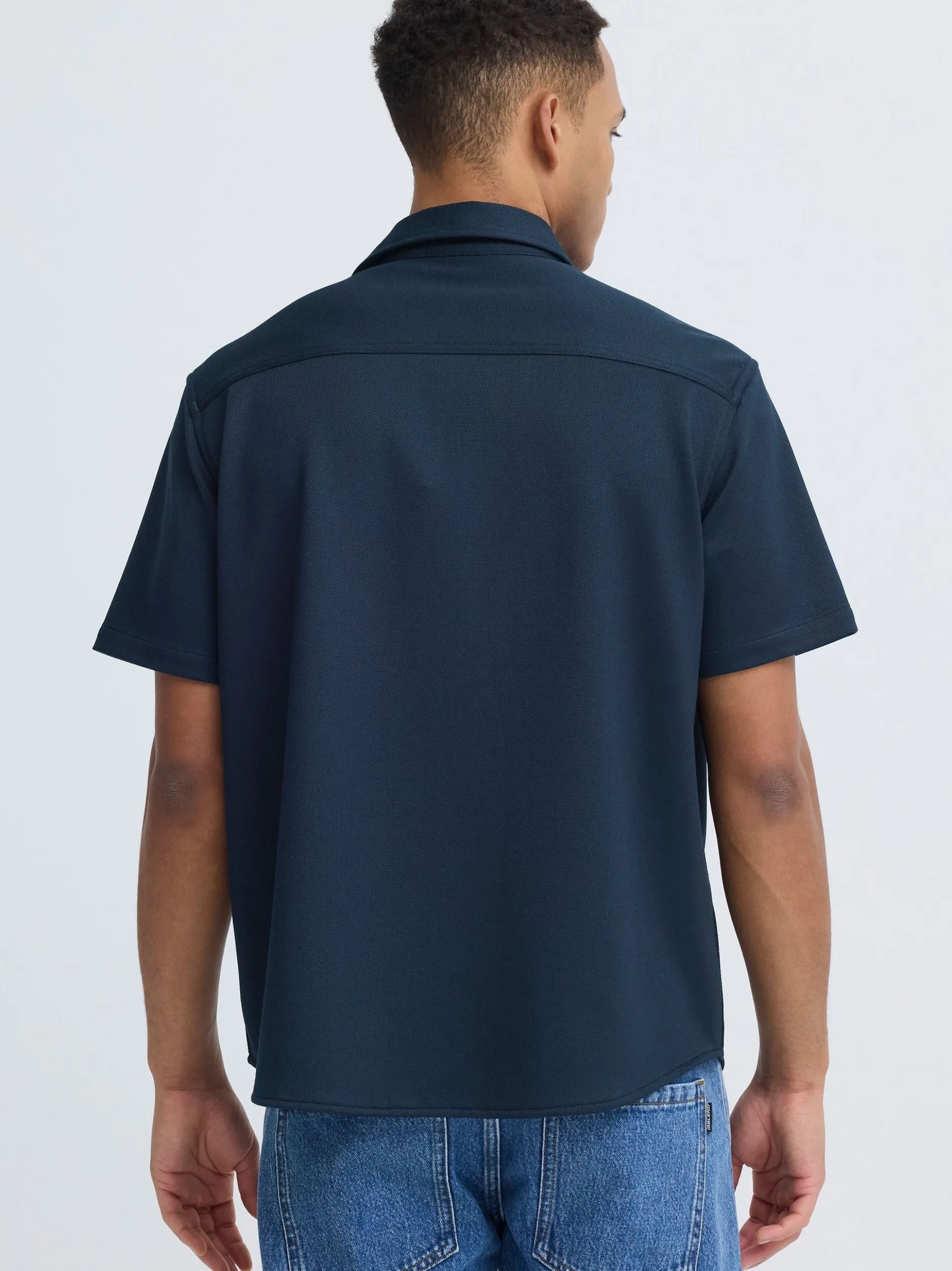 BLEND Herren Kurzarmhemd - BHAdrian in blau
