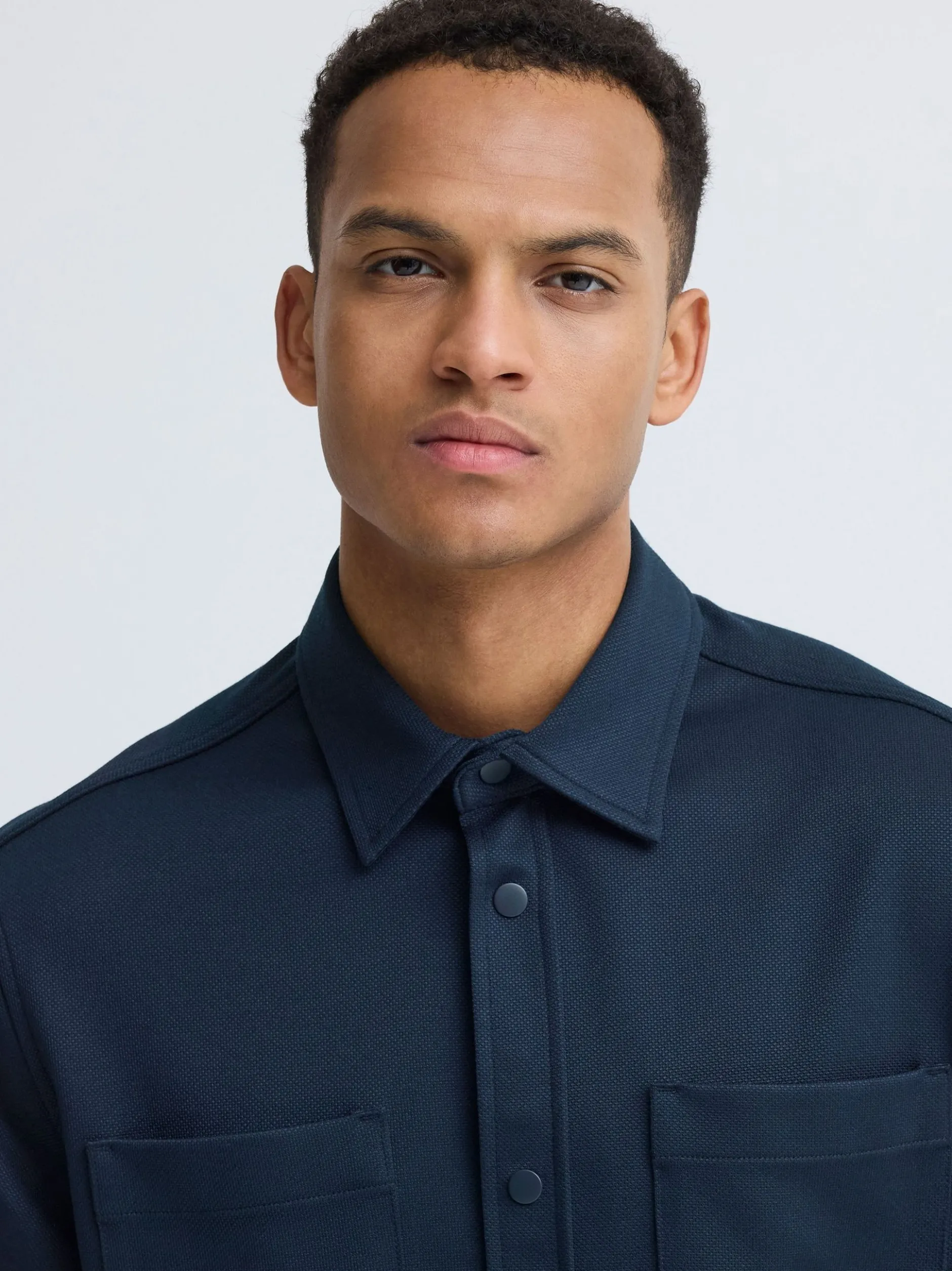 BLEND Herren Kurzarmhemd - BHAdrian in blau