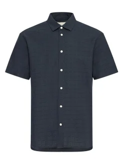 BLEND Herren Kurzarmhemd - BHAurel in blau