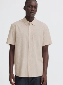 BLEND Herren Kurzarmhemd - BHBarny in beige