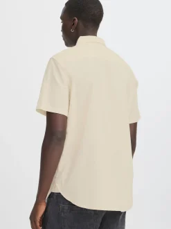 BLEND Herren Kurzarmhemd - BHBay Linen in beige