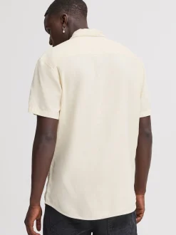 BLEND Herren Kurzarmhemd - BHBobby in beige