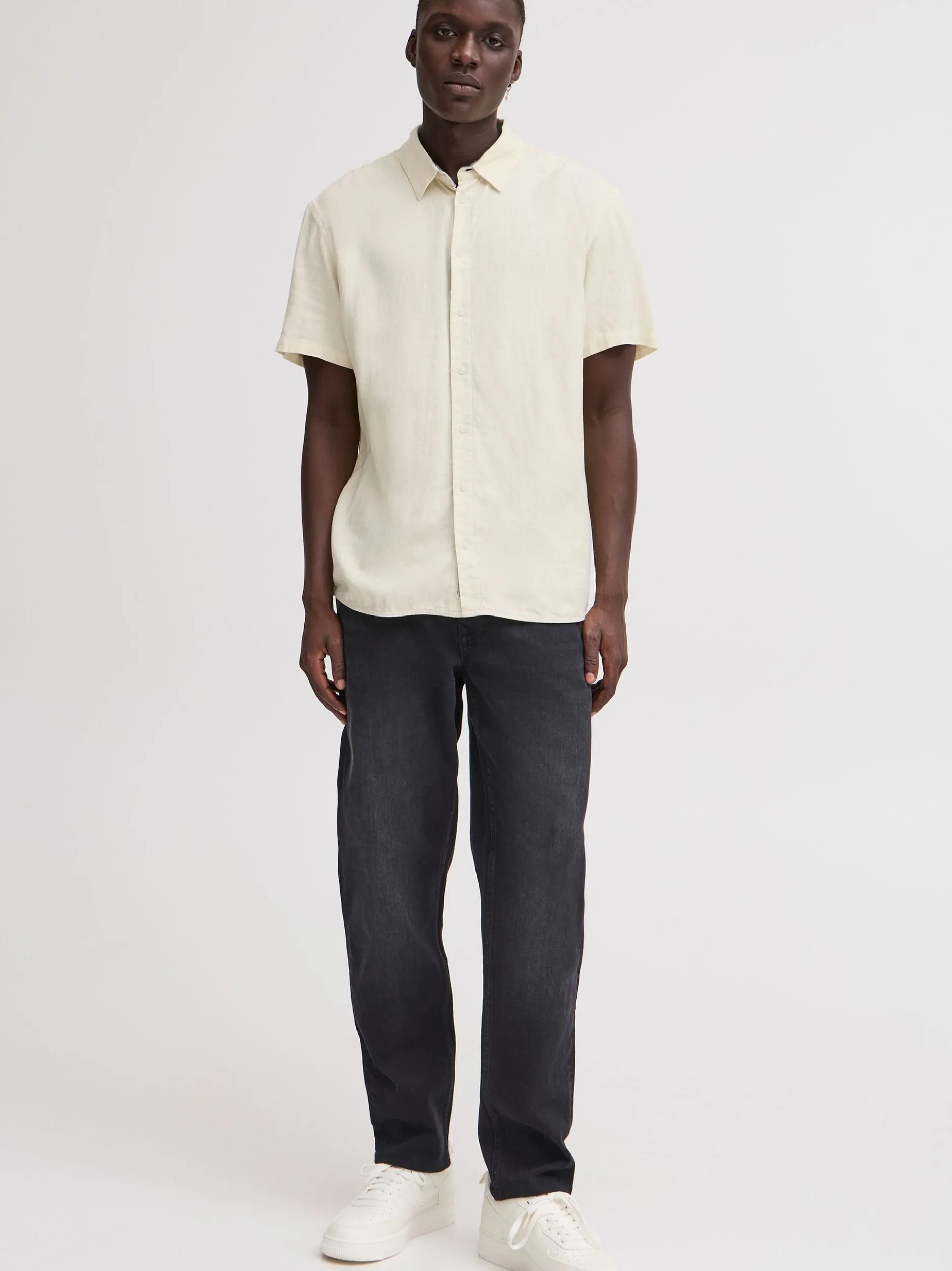BLEND Herren Kurzarmhemd - BHBobby in beige