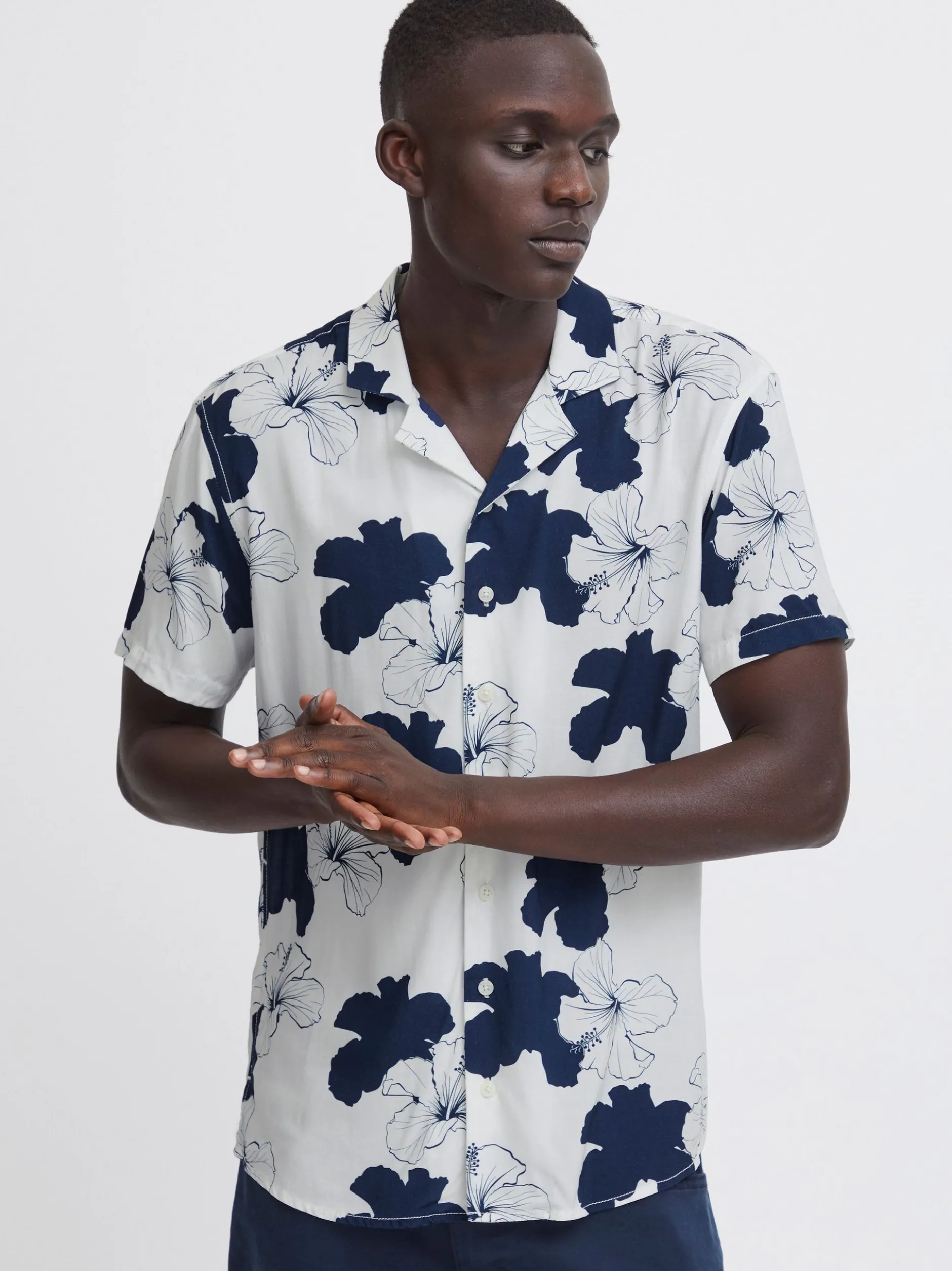 BLEND Herren Kurzarmhemd - BHShirt in blau