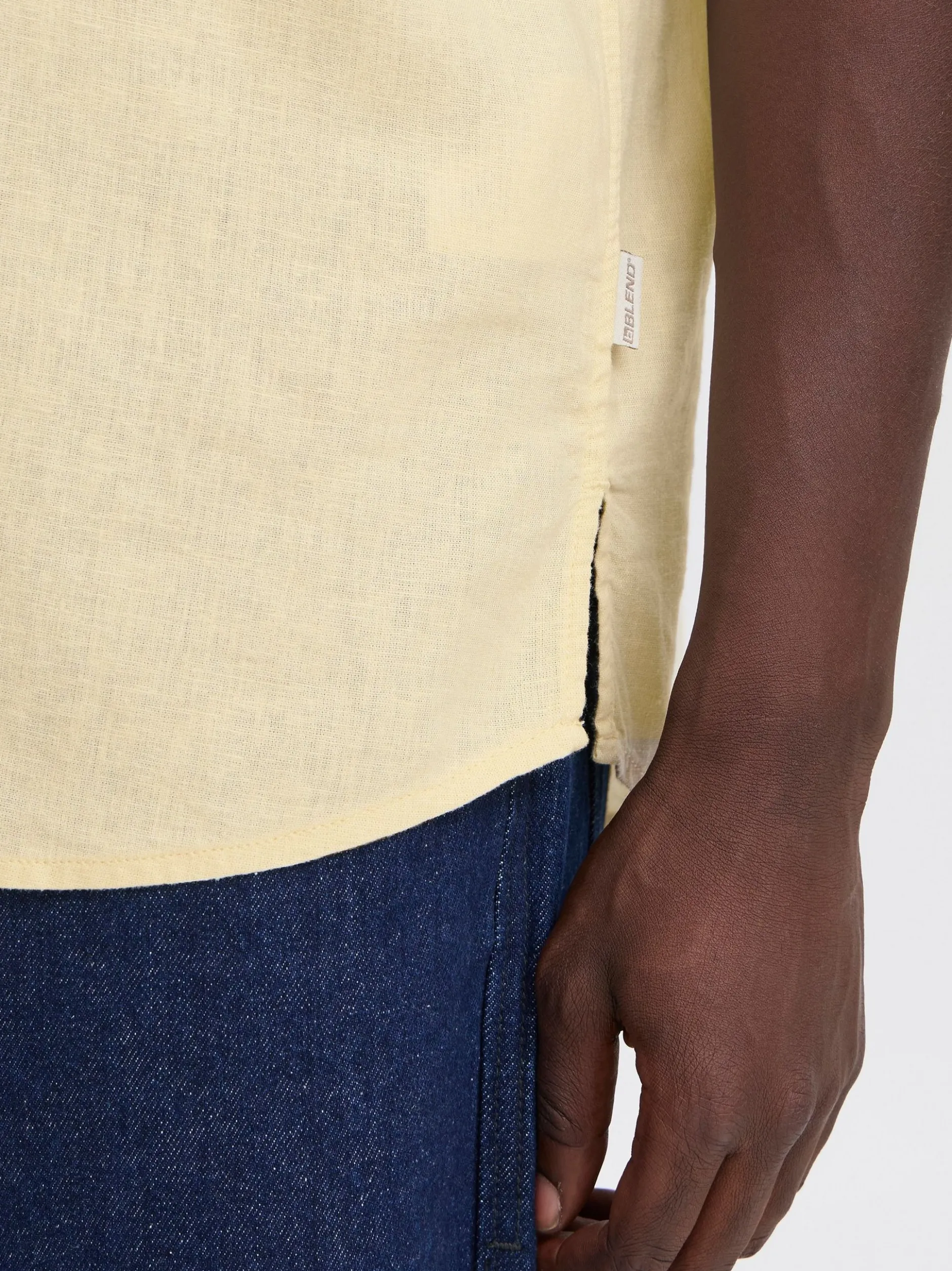 BLEND Herren Kurzarmhemd - BHVictor in beige