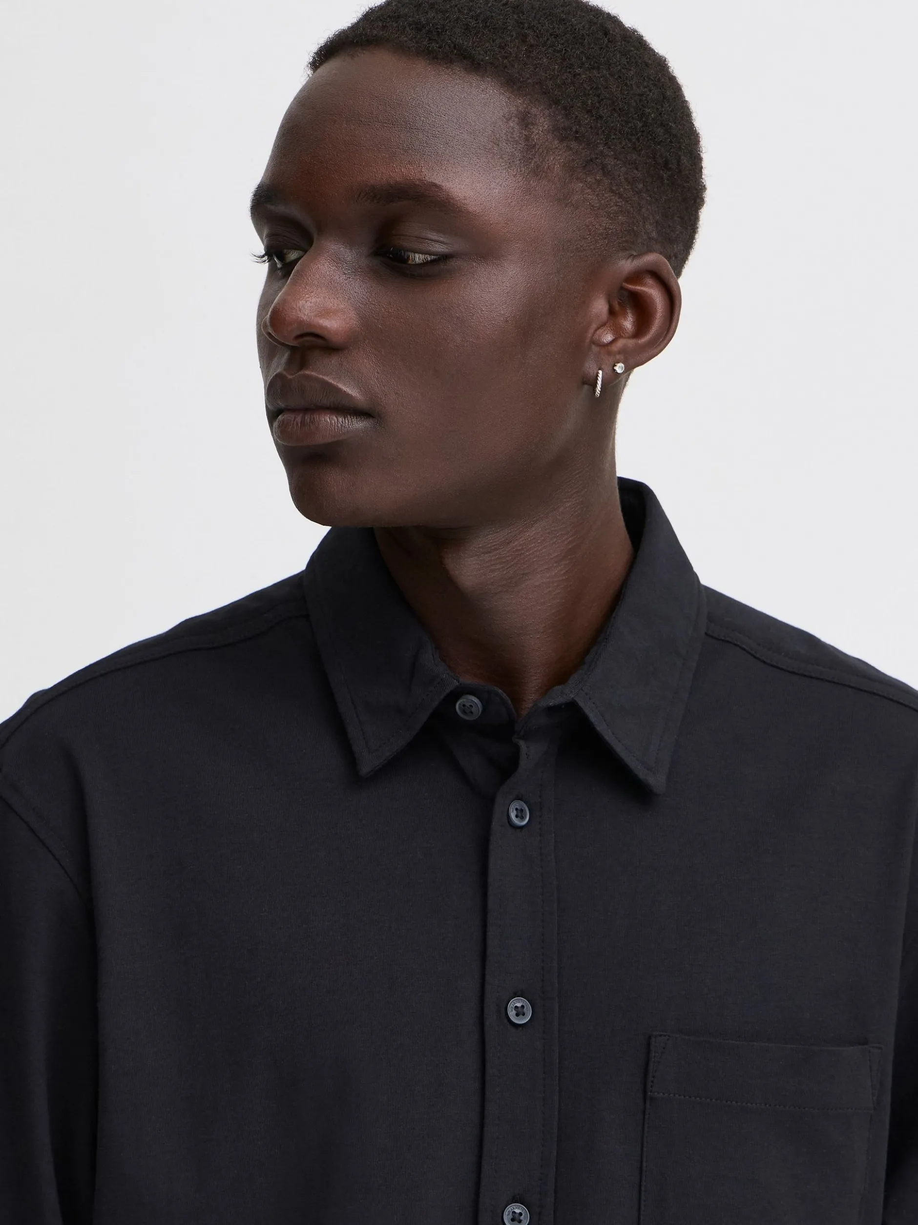 BLEND Herren Langarmhemd - BHAlo in schwarz
