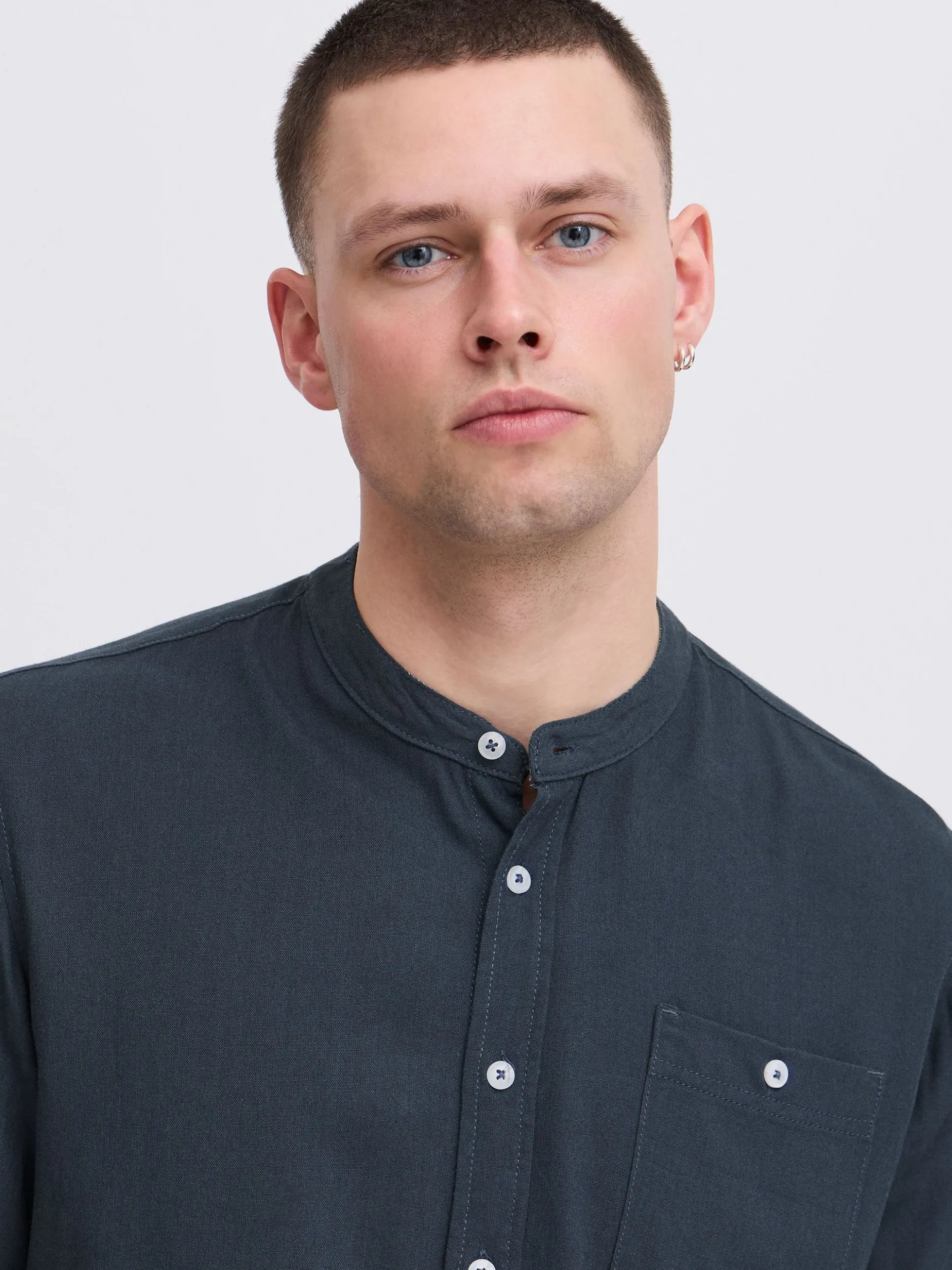 BLEND Herren Langarmhemd - BHBobby in blau