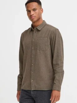 BLEND Herren Langarmhemd - BHDerek in beige