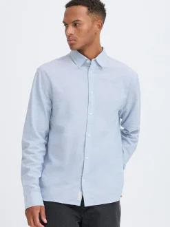 BLEND Herren Langarmhemd - BHDaris in blau