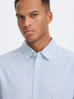 BLEND Herren Langarmhemd - BHDaris in blau
