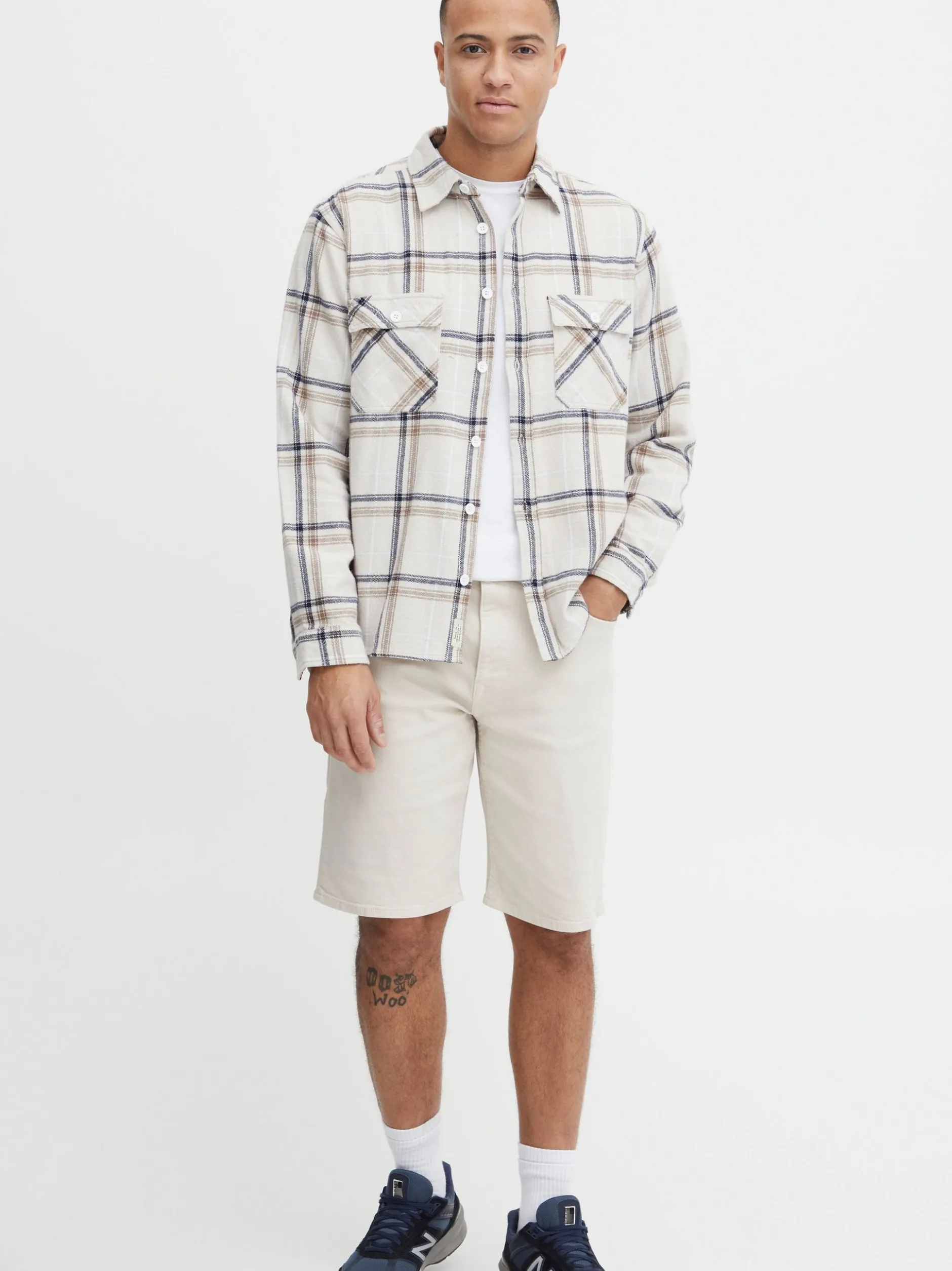 BLEND Herren Langarmhemd - BHShirt in beige