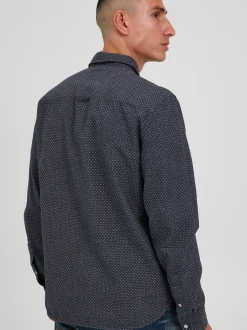 BLEND Herren Langarmhemd - BHShirt in blau