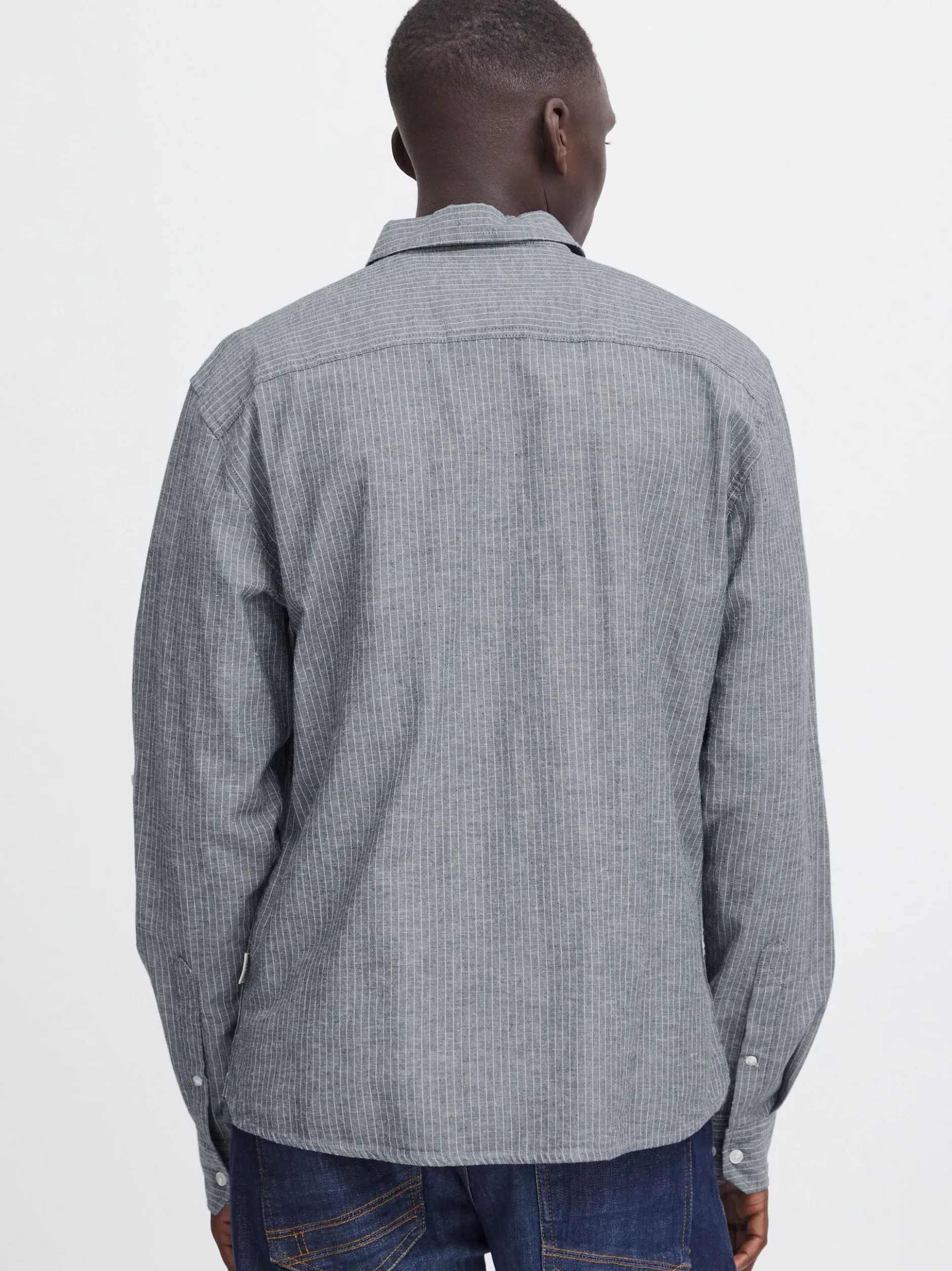 BLEND Herren Langarmhemd - BHSHIRT in blau