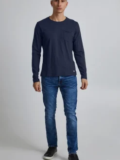 BLEND Herren Langarmshirt - BHBhnicolai in marine