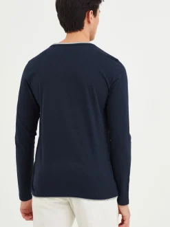 BLEND Herren Langarmshirt - BHLeonas in marine
