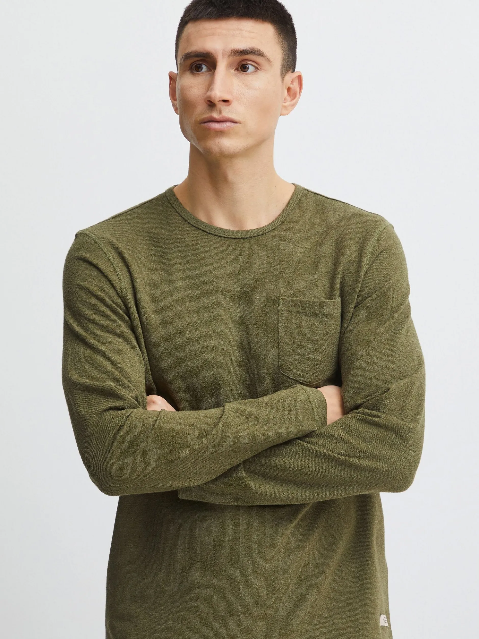 BLEND Herren Langarmshirt - BHTee in grün