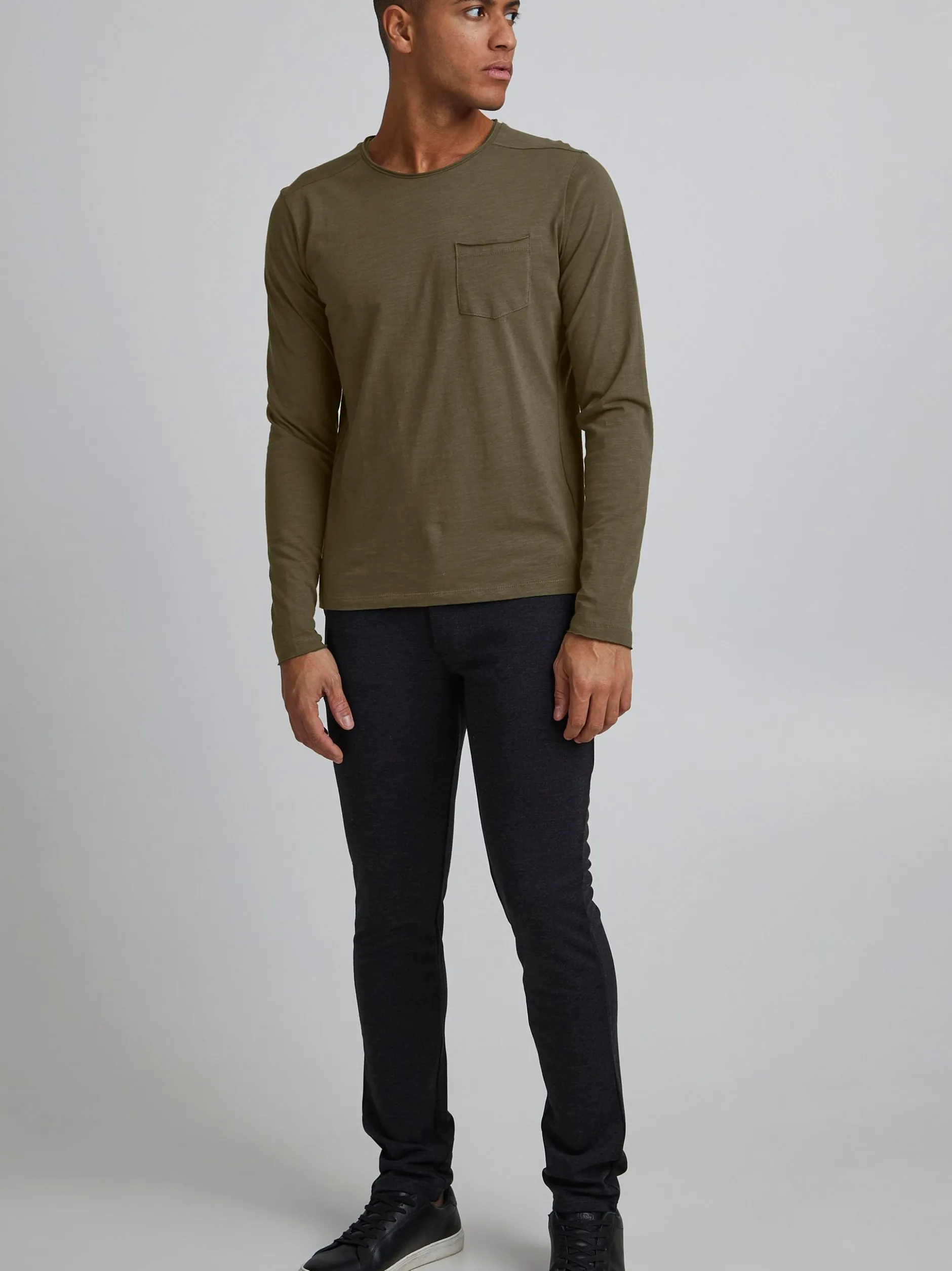 BLEND Herren Langarmshirt - BHBhnicolai in grün