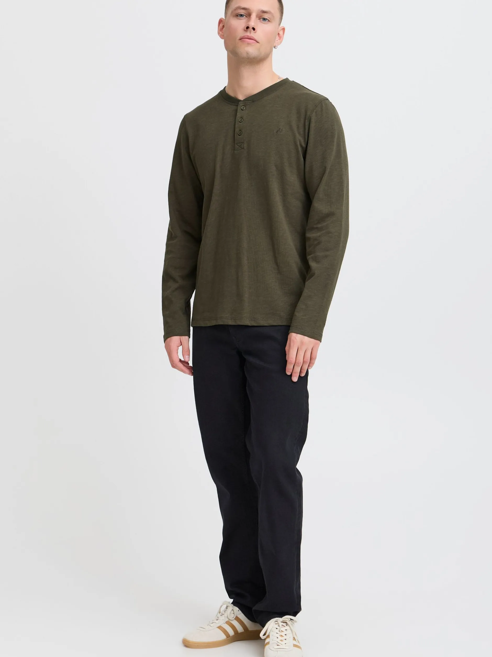 BLEND Herren Langarmshirt in grün