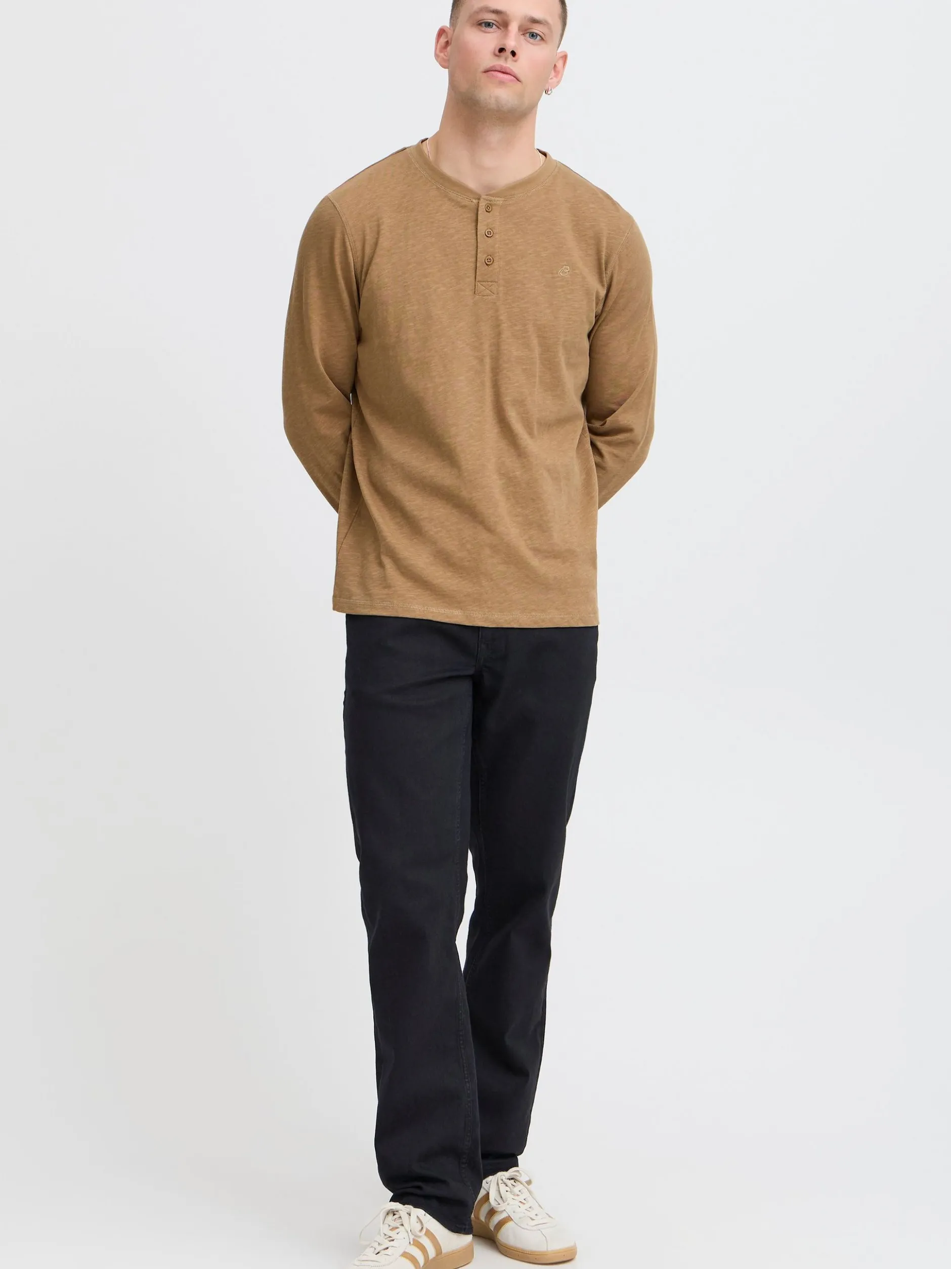BLEND Herren Langarmshirt in braun