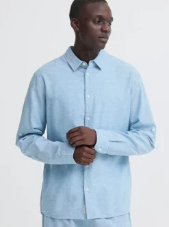 BLEND Herren Leinenhemd - BHAban in blau