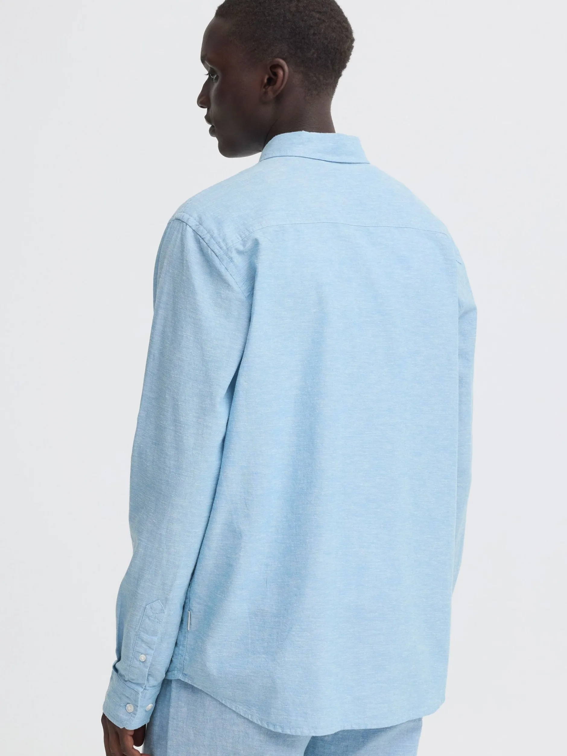 BLEND Herren Leinenhemd - BHAban in blau