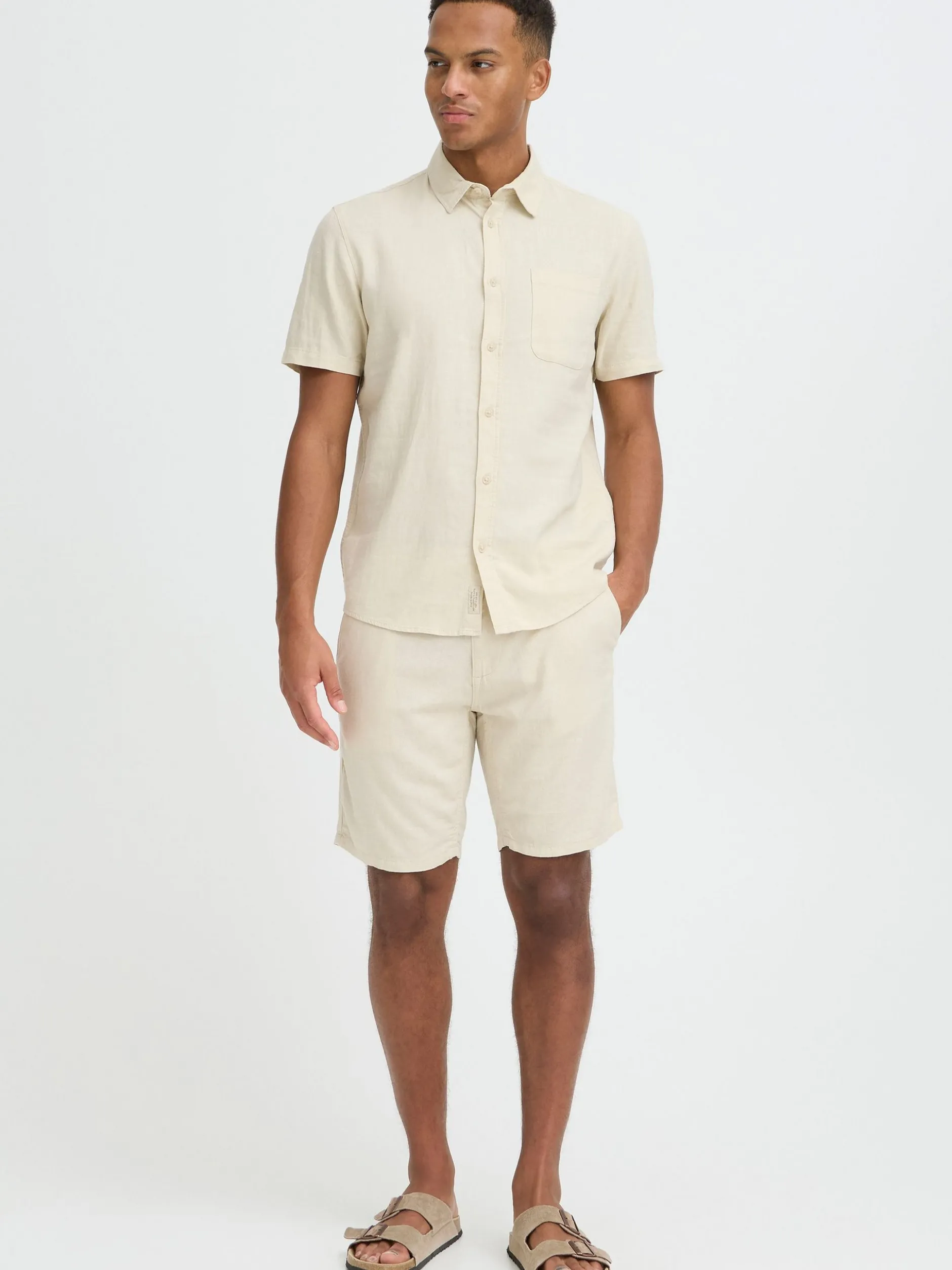 BLEND Herren Leinenhose - BHLikat in beige
