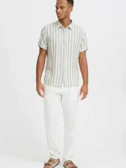 BLEND Herren Leinenhose - BHLikan in weiß